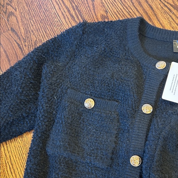 Line & Dot Black Cardigan Sweater - Picture 3 of 3